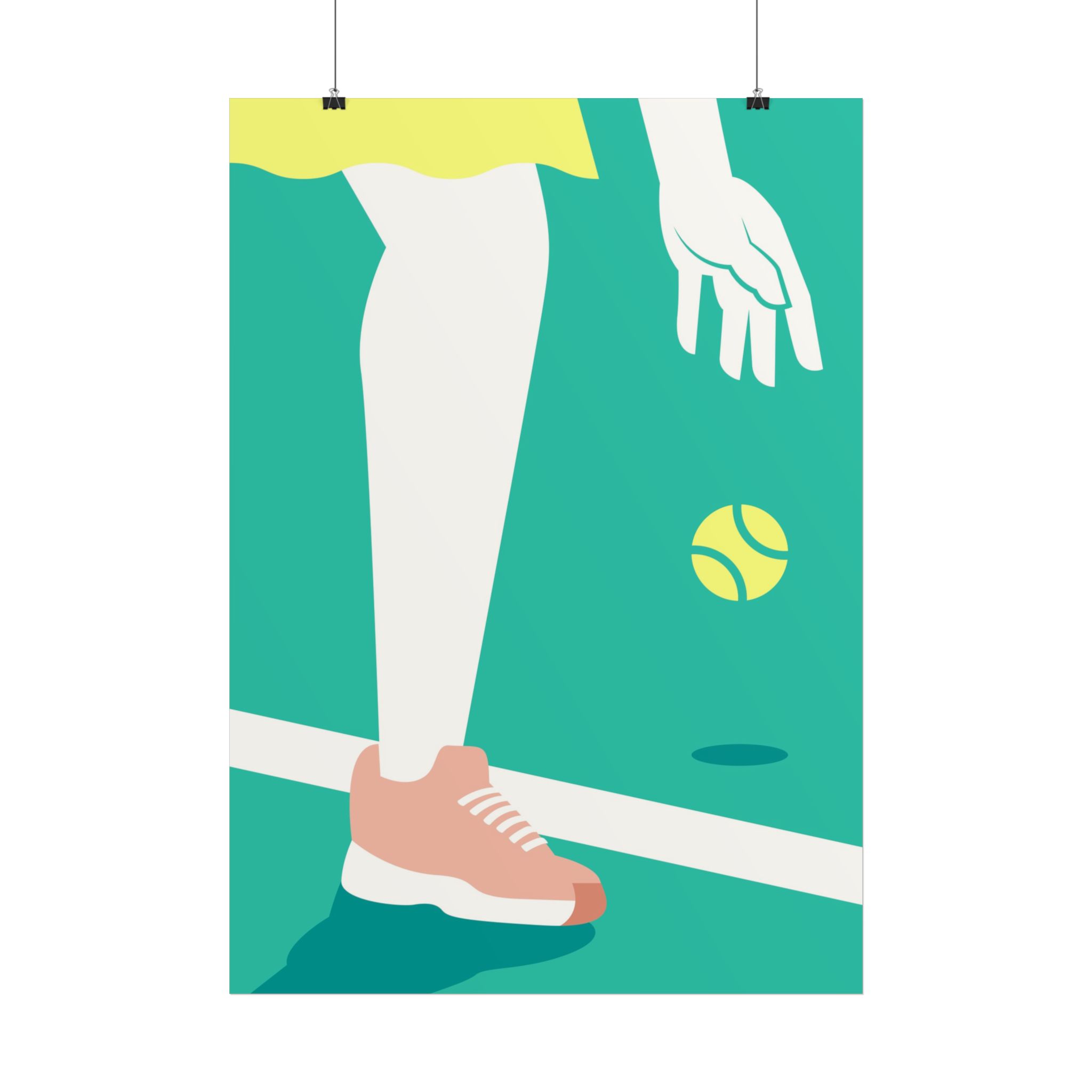 Tennis Court Serve Poster – Minimal Retro Tennis Print for Sports Room Decor - Image 3