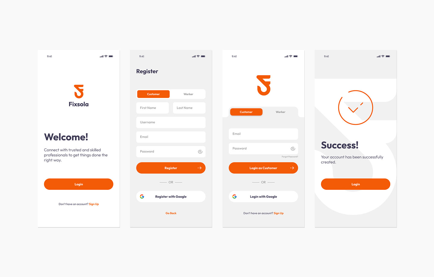task hire app ui demo