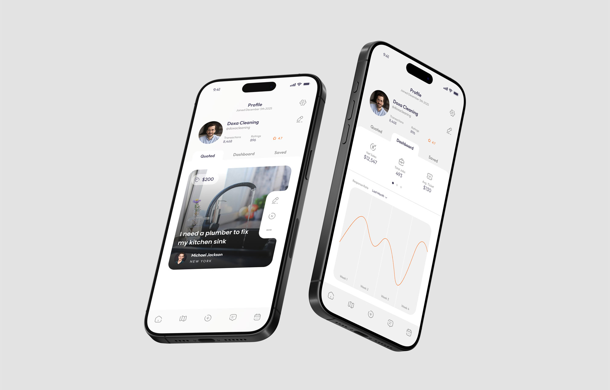 task hire app ui demo