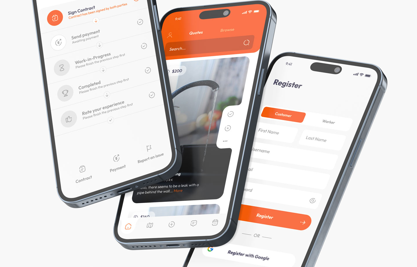 task hire app ui demo